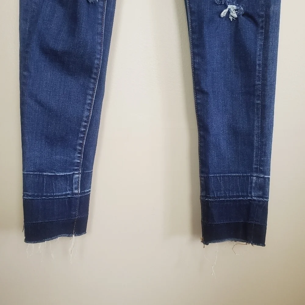 American Eagle Jegging Skinny Distressed Frayed Raw Hem Stretch Jeans AE 0 Y2K